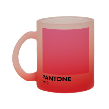 PANTONE Pink C, Κούπα γυάλινη δίχρωμη με βάση το κόκκινο ματ, 330ml