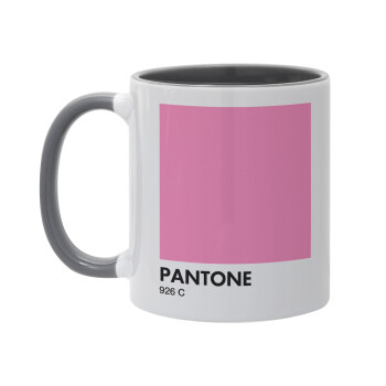 PANTONE Pink C, Κούπα χρωματιστή γκρι, κεραμική, 330ml