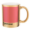 PANTONE Pink C, Κούπα κεραμική, χρυσή καθρέπτης, 330ml