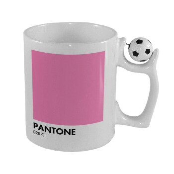 PANTONE Pink C, Κούπα με μπάλα ποδασφαίρου , 330ml