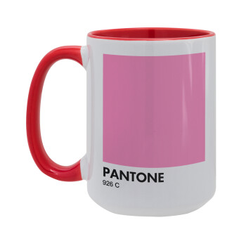 PANTONE Pink C, Κούπα Mega 15oz, κεραμική Κόκκινη, 450ml