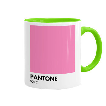 PANTONE Pink C, Mug colored light green, ceramic, 330ml