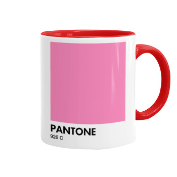 PANTONE Pink C, Κούπα χρωματιστή κόκκινη, κεραμική, 330ml