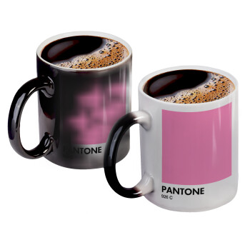 PANTONE Pink C, Κούπα Μαγική, κεραμική, 330ml που αλλάζει χρώμα με το ζεστό ρόφημα (1 τεμάχιο)
