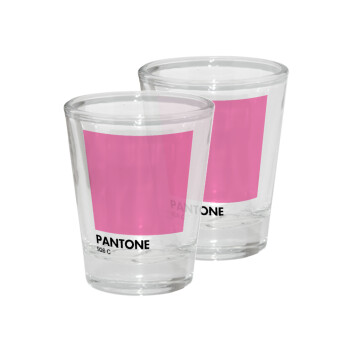 PANTONE Pink C, Σφηνοπότηρα γυάλινα 45ml διάφανα (2 τεμάχια)
