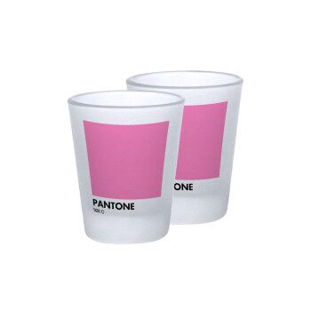 PANTONE Pink C, Σφηνοπότηρα γυάλινα 45ml του πάγου (2 τεμάχια)
