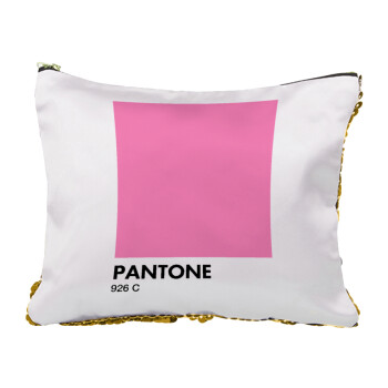 PANTONE Pink C, Τσαντάκι νεσεσέρ με πούλιες (Sequin) Χρυσό