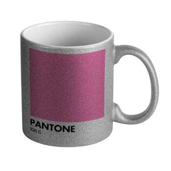 PANTONE Pink C, Κούπα Ασημένια Glitter που γυαλίζει, κεραμική, 330ml