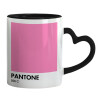 Mug heart black handle, ceramic, 330ml