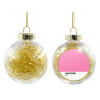 Transparent Christmas tree ball ornament with gold filling 8cm