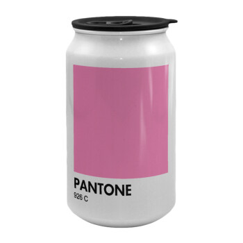PANTONE Pink C, Κούπα ταξιδιού μεταλλική με καπάκι (tin-can) 500ml