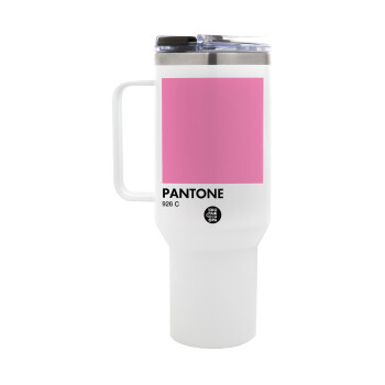PANTONE Pink C, Mega Tumbler με καπάκι, διπλού τοιχώματος (θερμό) 1,2L