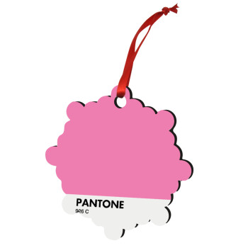 PANTONE Pink C, Χριστουγεννιάτικο στολίδι snowflake ξύλινο 7.5cm