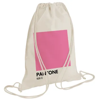 PANTONE Pink C, Backpack bag GYMBAG natural (28x40cm)