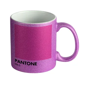 PANTONE Pink C, Κούπα Μωβ Glitter που γυαλίζει, κεραμική, 330ml