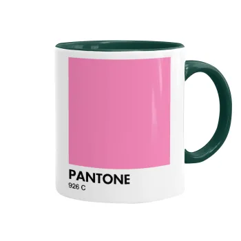 PANTONE Pink C, Κούπα χρωματιστή πράσινη, κεραμική, 330ml