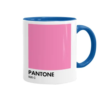 PANTONE Pink C, Κούπα χρωματιστή μπλε, κεραμική, 330ml