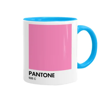PANTONE Pink C, Κούπα χρωματιστή γαλάζια, κεραμική, 330ml