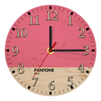 PANTONE Pink C, Ρολόι τοίχου ξύλινο plywood (20cm)