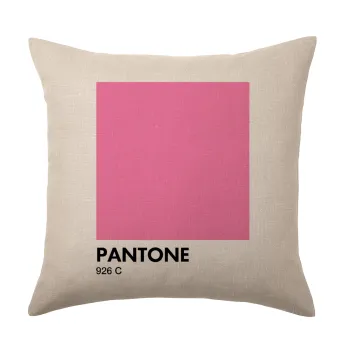 PANTONE Pink C, Μαξιλάρι καναπέ ΛΙΝΟ 40x40cm περιέχεται το  γέμισμα