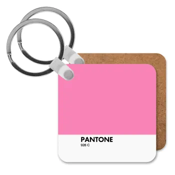 PANTONE Pink C, Μπρελόκ Ξύλινο τετράγωνο MDF