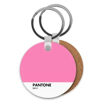 PANTONE Pink C, Μπρελόκ Ξύλινο στρογγυλό MDF Φ5cm