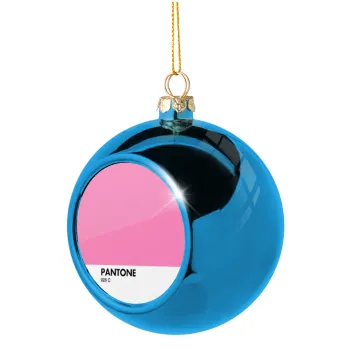PANTONE Pink C, Blue Christmas tree ball ornament 8cm