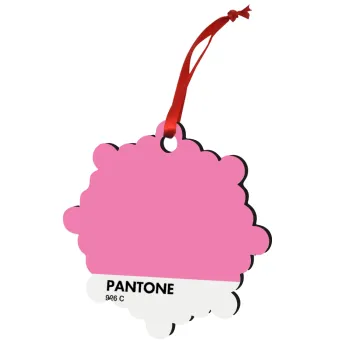 PANTONE Pink C, Christmas ornament snowflake wooden 7.5cm