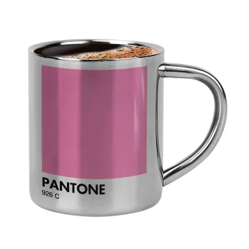 PANTONE Pink C, Double-wall metal cup for espresso (220ml)