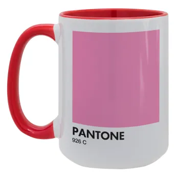 PANTONE Pink C, Κούπα Mega 15oz, κεραμική Κόκκινη, 450ml