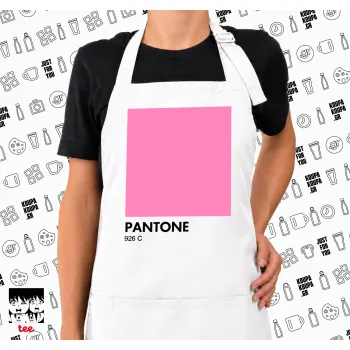PANTONE Pink C, Ποδιά μακριά Σεφ ολόσωμη με τσέπες white (ΕΝΗΛΙΚΩΝ)