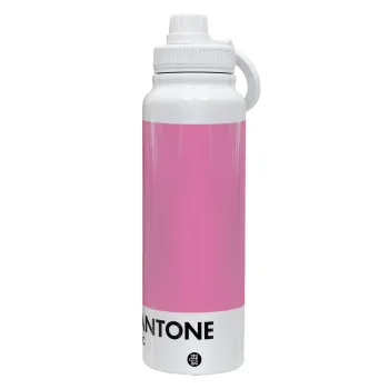 PANTONE Pink C, Θερμός 1L Ανοξείδωτο με Βάση Κινητού & Διπλά Τοιχώματα