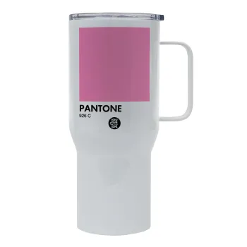 PANTONE Pink C, Tumbler με καπάκι, διπλού τοιχώματος (θερμό) 750L