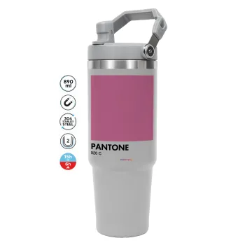 PANTONE Pink C, GREY color, 890ml (30oz) stainless Steel Tumbler with Handle