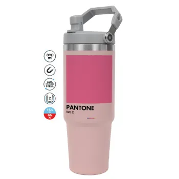 PANTONE Pink C, Pink color, 890ml (30oz) stainless Steel Tumbler with Handle