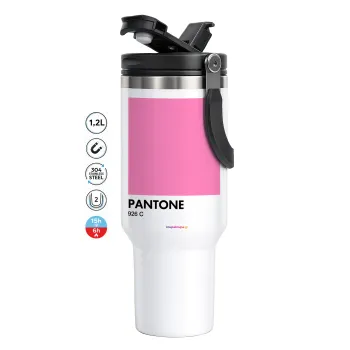 PANTONE Pink C, Mega Stainless steel Tumbler with lid, double wall 1,2L