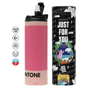 PANTONE Pink C, Tumbler stainless steel PINK 600ml