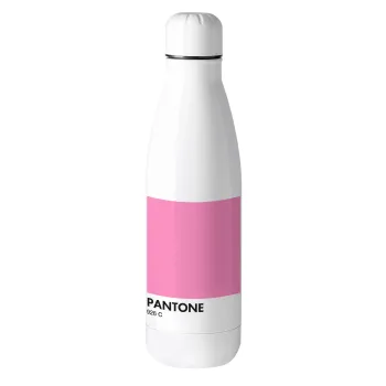 PANTONE Pink C, Μεταλλικό παγούρι θερμός (Stainless steel), 500ml