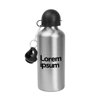 Lorem ipsum, Μεταλλικό παγούρι νερού, Ασημένιο, αλουμινίου 500ml