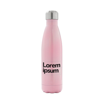 Lorem ipsum, Μεταλλικό παγούρι θερμός Ροζ Ιριδίζον (Stainless steel), διπλού τοιχώματος, 500ml