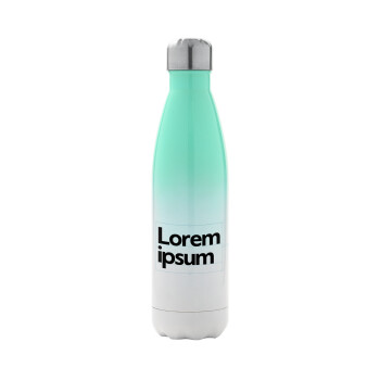 Lorem ipsum, Μεταλλικό παγούρι θερμός Πράσινο/Λευκό (Stainless steel), διπλού τοιχώματος, 500ml