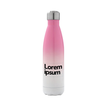 Lorem ipsum, Metal mug thermos Pink/White (Stainless steel), double wall, 500ml