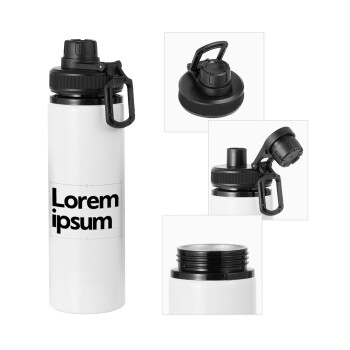 Lorem ipsum, Μεταλλικό παγούρι νερού με καπάκι ασφαλείας, αλουμινίου 850ml