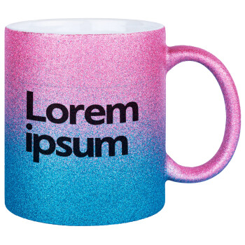 Lorem ipsum, Κούπα Χρυσή/Μπλε Glitter, κεραμική, 330ml