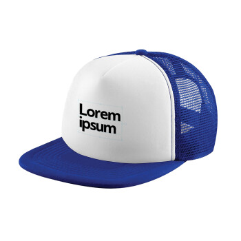 Lorem ipsum, Καπέλο Ενηλίκων Soft Trucker με Δίχτυ Blue/White (POLYESTER, ΕΝΗΛΙΚΩΝ, UNISEX, ONE SIZE)