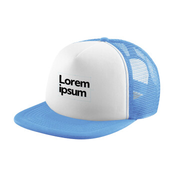Lorem ipsum, Καπέλο παιδικό Soft Trucker με Δίχτυ ΓΑΛΑΖΙΟ/ΛΕΥΚΟ (POLYESTER, ΠΑΙΔΙΚΟ, ONE SIZE)