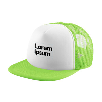 Lorem ipsum, Καπέλο Soft Trucker με Δίχτυ Πράσινο/Λευκό