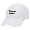 Lorem ipsum, Καπέλο ενηλίκων Jockey Λευκό (snapback, 5-φύλλο, unisex)