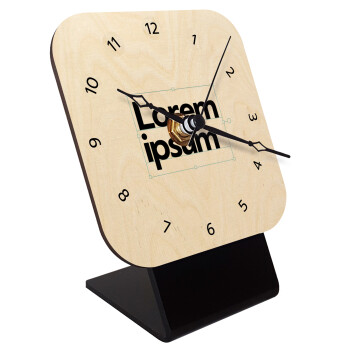 Lorem ipsum, Quartz Table clock in natural wood (10cm)