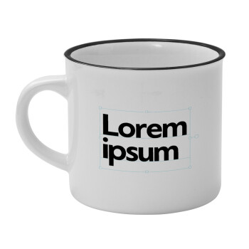 Lorem ipsum, Κούπα κεραμική vintage Λευκή/Μαύρη 230ml